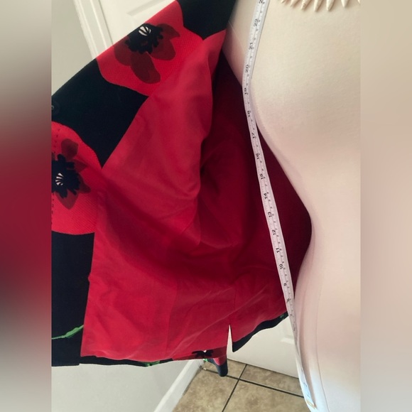 Carlisle Women's Blazer Floral Red Poppy Size 12 Dark Moody Bloomcore Unique - Picture 8 of 8